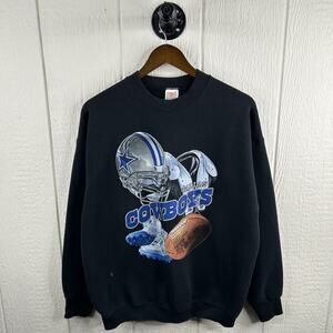 Vintage 90’s NFL Dallas Cowboys Helmet Graphic Crewneck Size Large